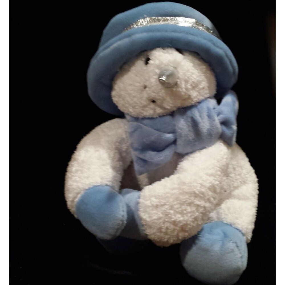 DanDee Snow Buddies Collectors Choice Blue Snowman Plus Scarf Hat Mittens 16"